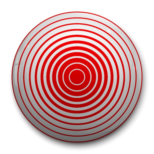Icona rossa del cerchio del dolore 3d