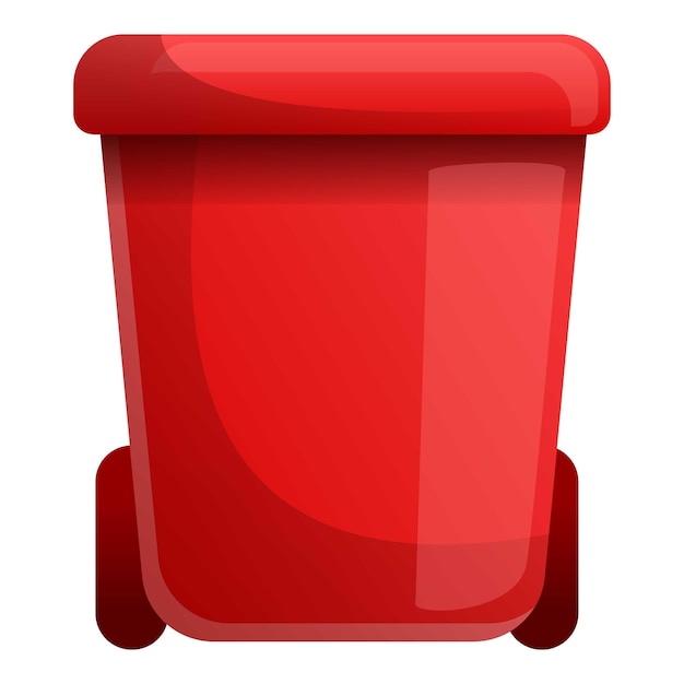 Icona rossa del contenitore della spazzatura Cartoon di icona rossa del vettore del contenitore della spazzatura per il web design isolato su sfondo bianco