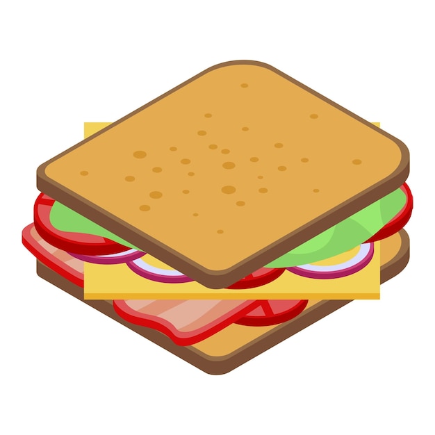 Icona sandwich domestico Icona vettoriale sandwich domestica isometrica per il web design isolato su sfondo bianco
