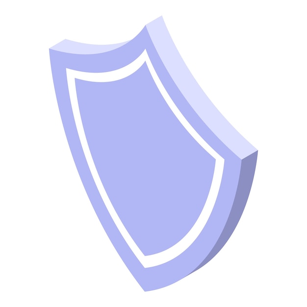 Icona scudo in acciaio Icona vettoriale isometrica dello scudo in acciaio per il web design isolato su sfondo bianco