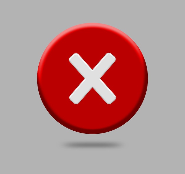 icona segno croce segno non approvato icona 3d segno