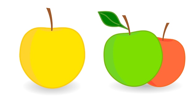 Icona semplice della mela, versione con uno e due frutti.