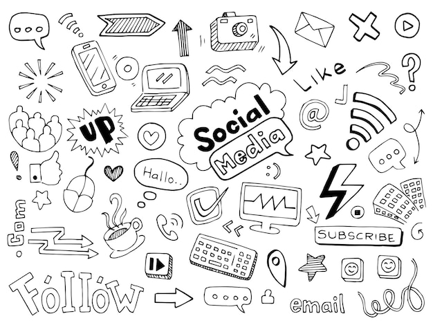icona sociale disegnata a mano