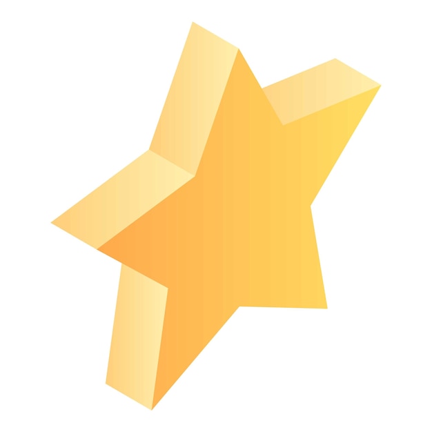 Icona stella gialla Isometrica dell'icona vettoriale stella gialla per il web design isolato su sfondo bianco