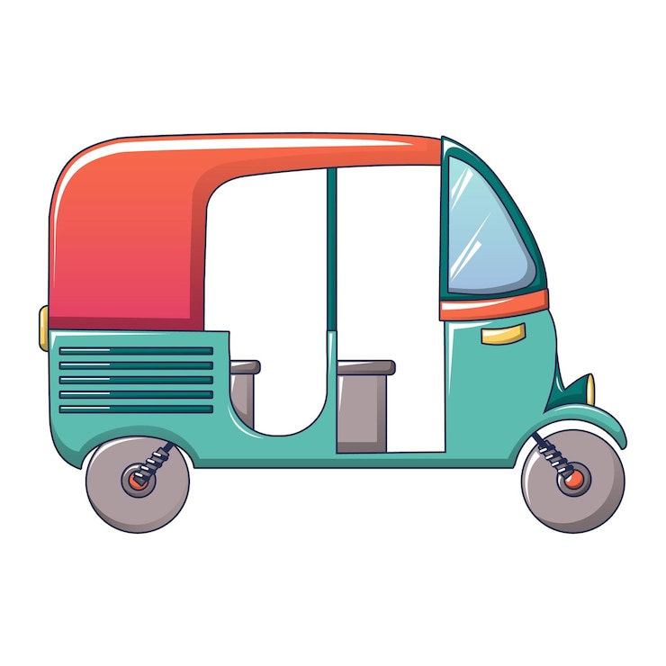 Vettore icona taxi tailandese tuk cartoon di icona vettoriale taxi tailandese tuk per il web design isolato su sfondo bianco