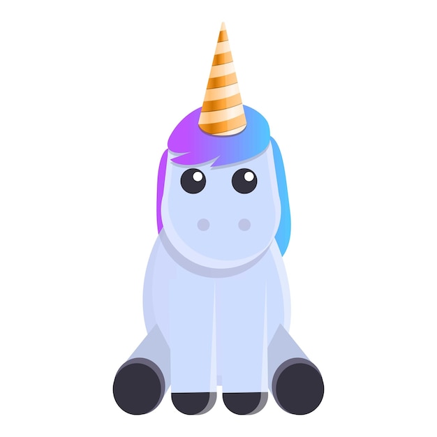Icona unicorno da favola Cartoon di icona vettoriale unicorno da favola per il web design isolato su sfondo bianco