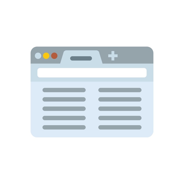 Icona URL del browser vettore piatto Interfaccia computer Cornice dello schermo a barra isolata