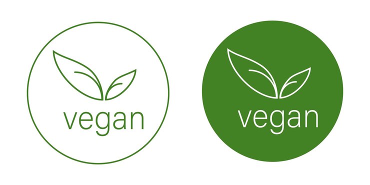 Icona vegana Logo vegetariani illustrazione simbolo eco cibo vettore