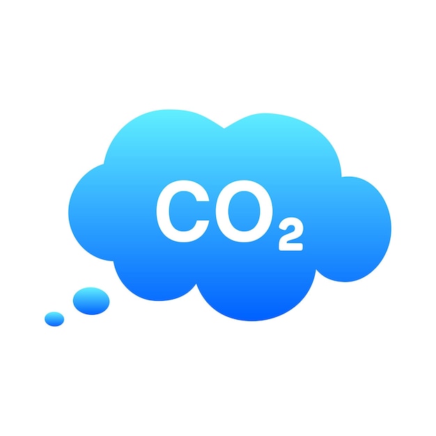 Icona vettore emissioni di CO2 Inquinamento da biossido di nubi di gas di carbonio Concetto di smog delle emissioni di scarico dell'ecologia globale