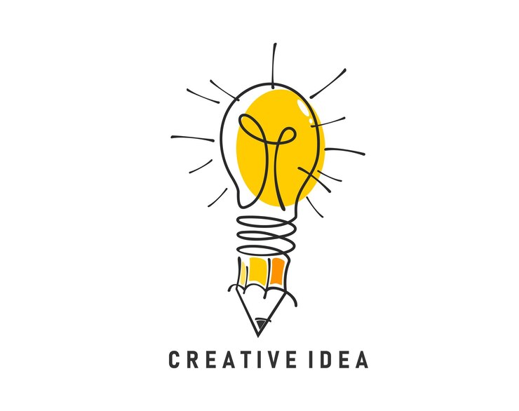 Vettore icona vettoriale a matita di idea creativa per lampadine