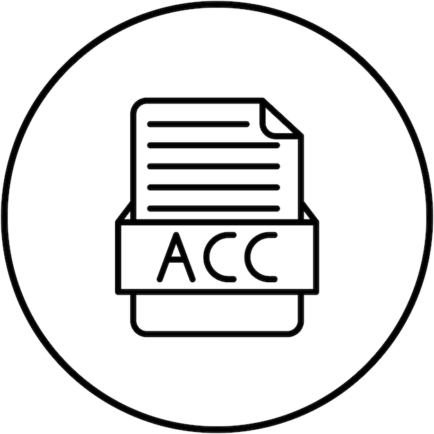 Icona vettoriale ACC Può essere utilizzata per il set di icone dei formati di file
