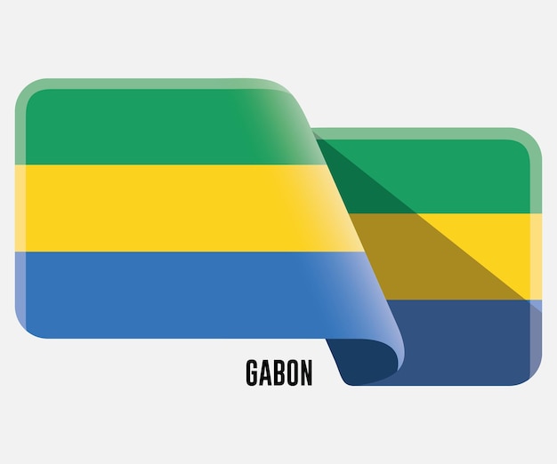 icona vettoriale con la bandiera del Gabon