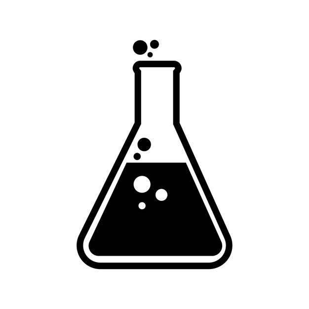 Icona vettoriale dei bicchieri di laboratorio isolata su sfondo bianco