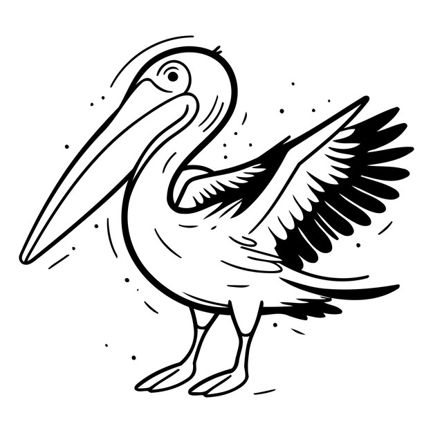 Icona vettoriale del pellicano Illustrazione cartonificata dell'icona vettoriali del pellicano per la progettazione web