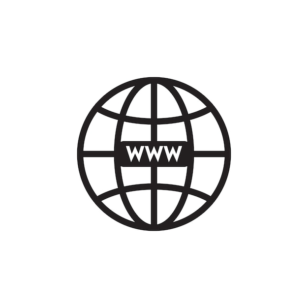 Icona vettoriale del sito web segno globo simbolo del World Wide Web