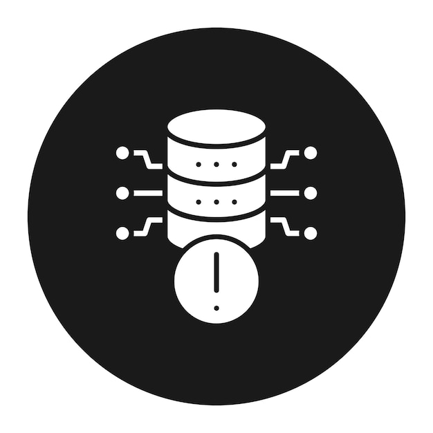 Icona vettoriale di avviso di base di dati Può essere utilizzata per l'icona di Web Hosting