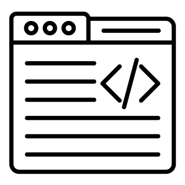 Icona vettoriale di codice del sito web Può essere utilizzata per i set di icone di Business e HR