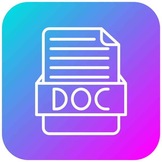 Icona vettoriale DOC Può essere utilizzata per il set di icone dei formati di file