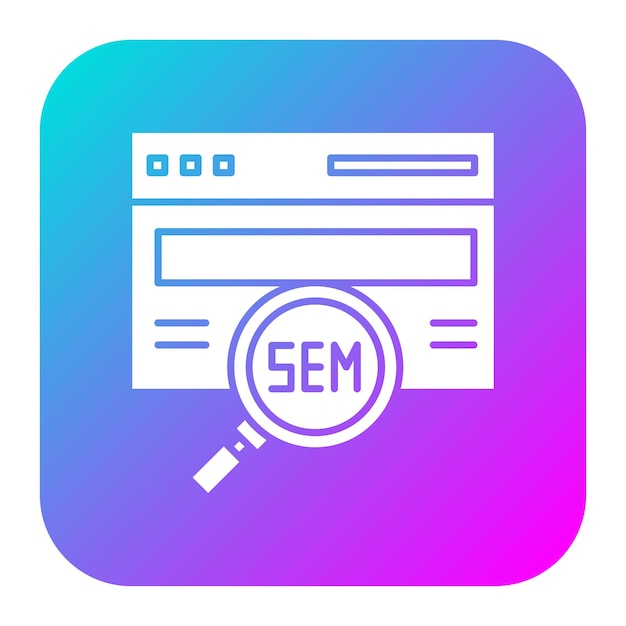 Icona vettoriale SEM Può essere utilizzata per SEO e SEM
