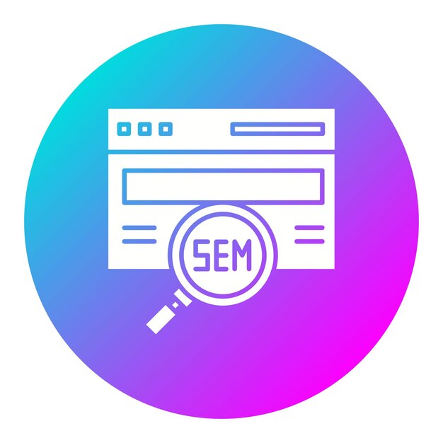 Icona vettoriale SEM Può essere utilizzata per SEO e SEM