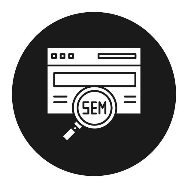 Icona vettoriale SEM Può essere utilizzata per SEO e SEM