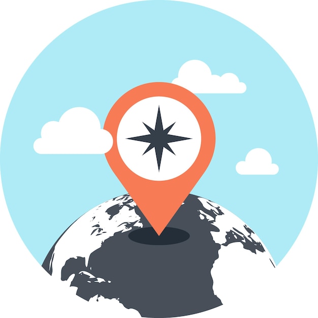 Icona web piatta di targeting geografico