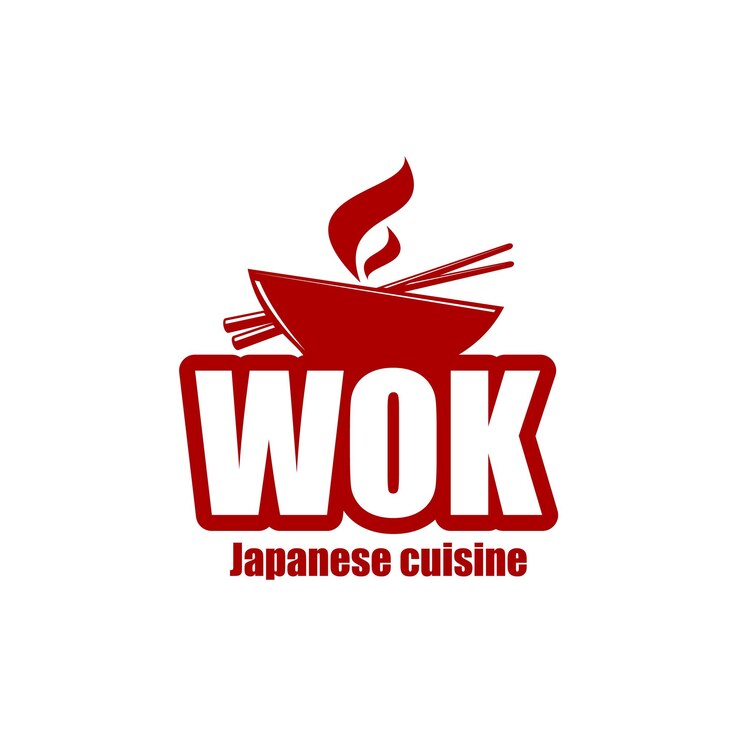 Vettore icona wok cucina cinese e giapponese con vapore