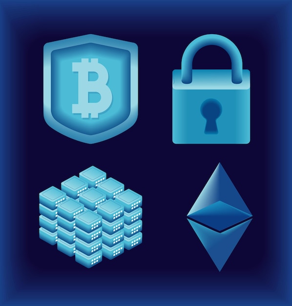 Icone Criptovaluta e blockchain