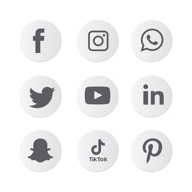 Icone dei social media impostate Logo Vector Illustrator