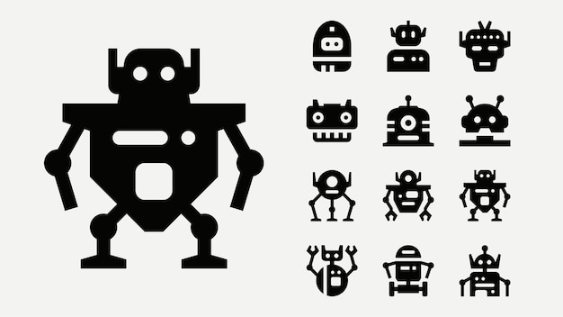 Icone del contorno del robot