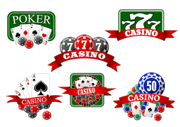 Icone del jackpot del casinò e del gioco d'azzardo del poker