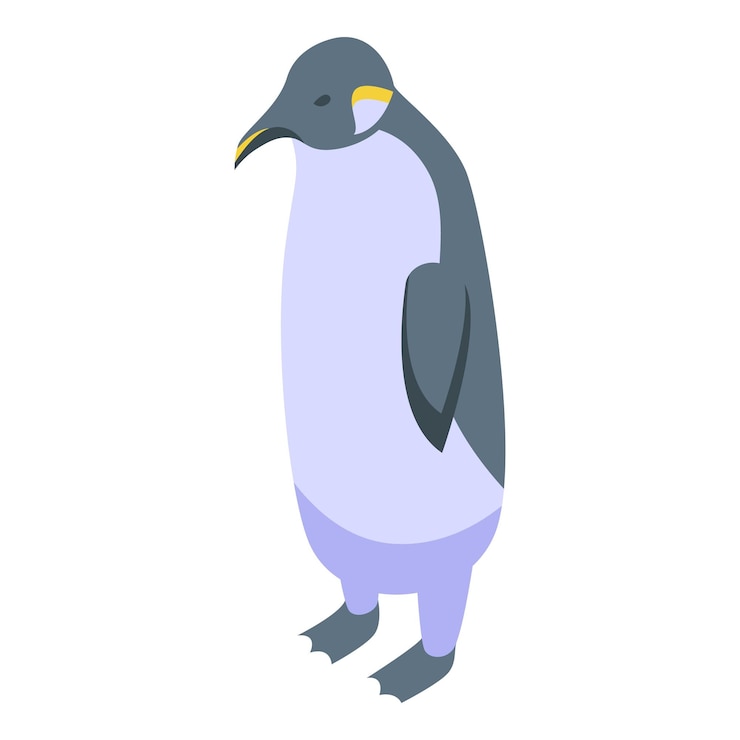 Vettore icone del pinguino artico vettore isometrico animale polare di ghiaccio
