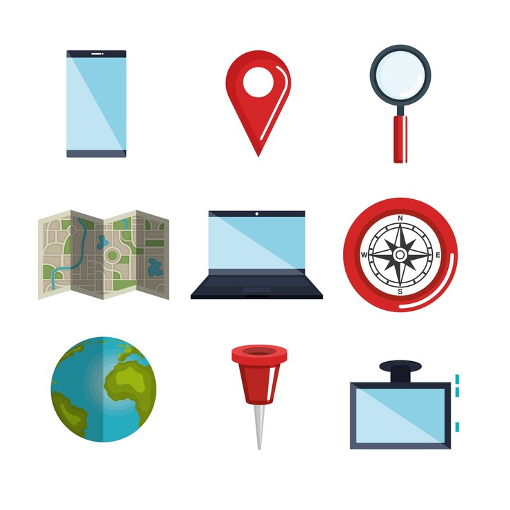 Vettore icone dell'app di navigazione gps