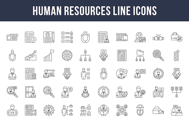 Icone della linea delle risorse umane