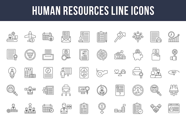 Icone della linea delle risorse umane