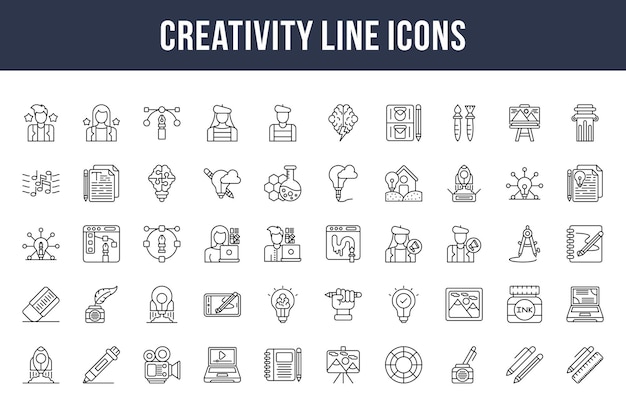 Icone della linea di creatività
