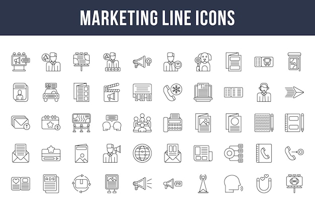 Icone della linea di marketing