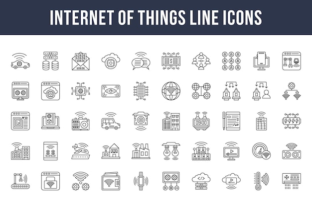 Icone della linea Internet delle cose