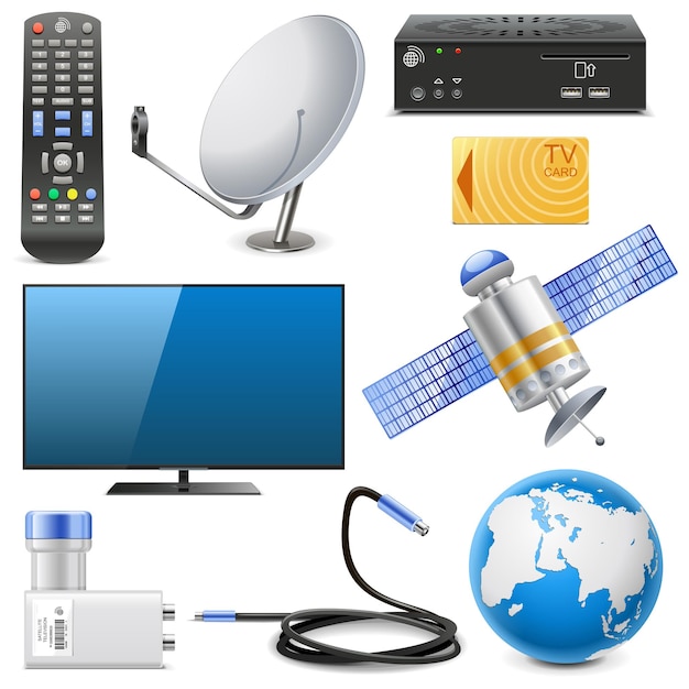 Icone della televisione satellitare di vettore
