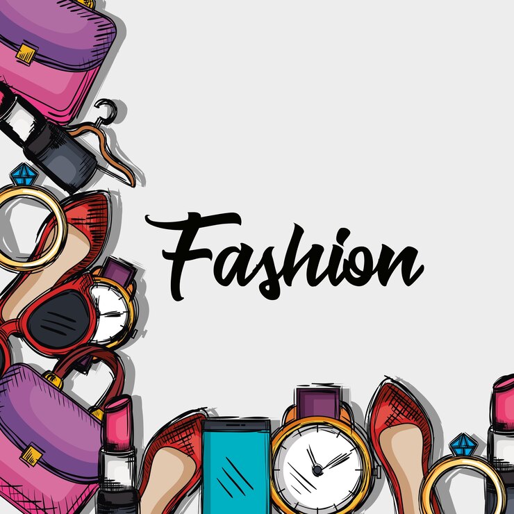 Vettore icone di accessori moda femminile