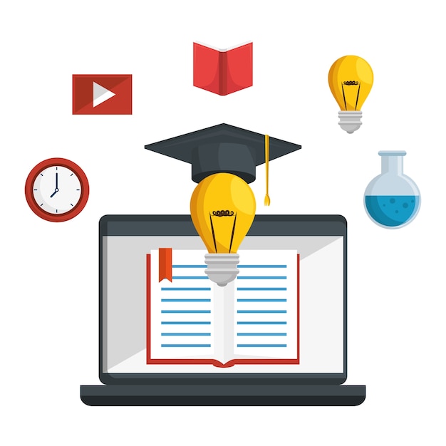 icone di concetto di educazione online