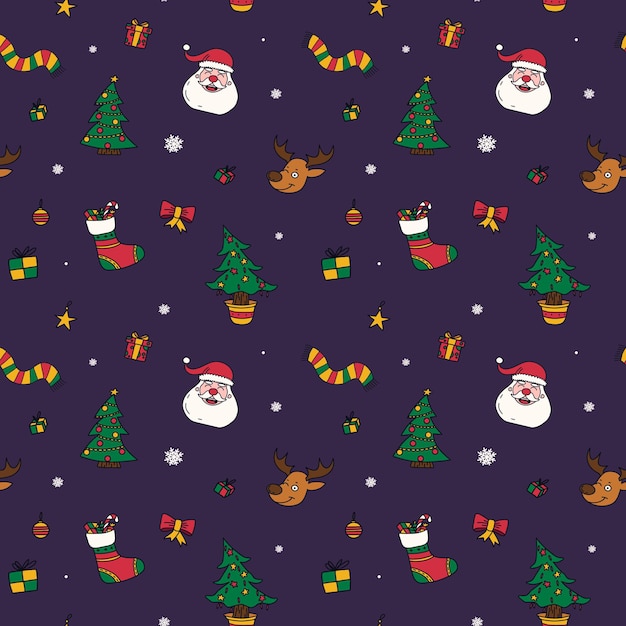 icone di disegni di capodanno grande set di grafiche clipart festive Natale seamless