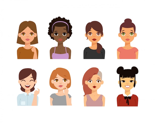 Icone di donna emoji faccia.