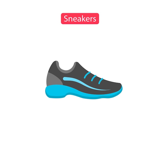 Icone di scarpe da ginnastica piatte Sneakers fitness per l'allenamento di scarpe da corsa illustrazione vettoriale Simboli di scarpe sportive in cerchi colorati per applicazioni sito web media stampa isolati su sfondo bianco