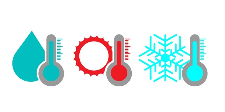 Vettore icone di temperatura