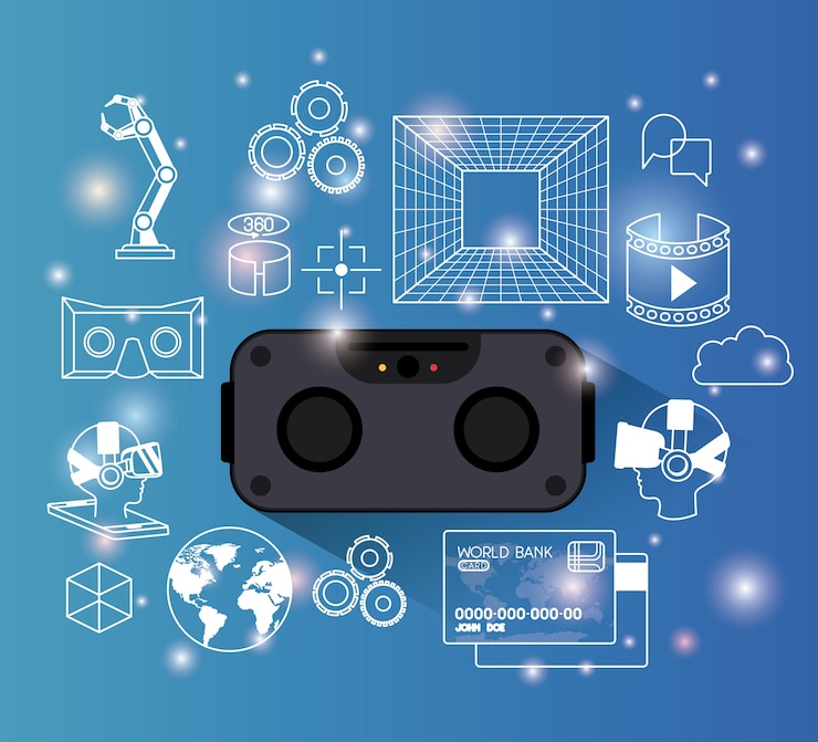 Vettore icone futuristiche della tecnologia gadget set