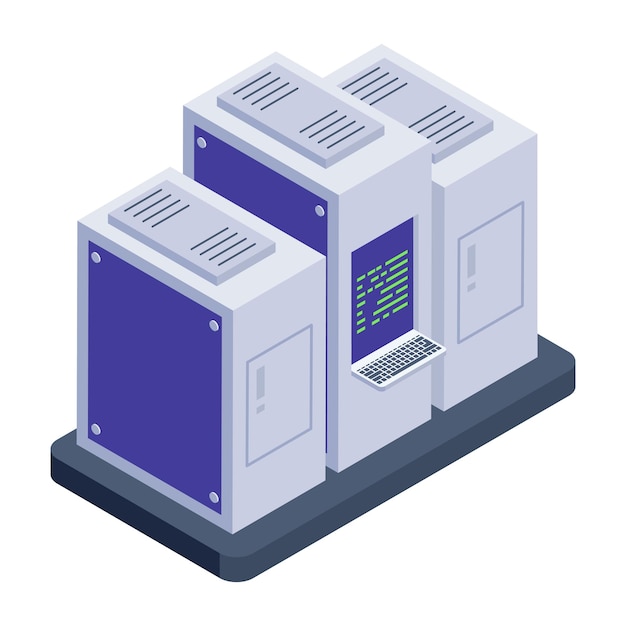 Icone isometriche del data center