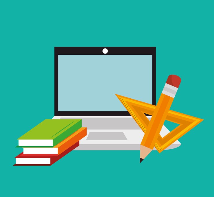 Vettore icone piane di educazione online
