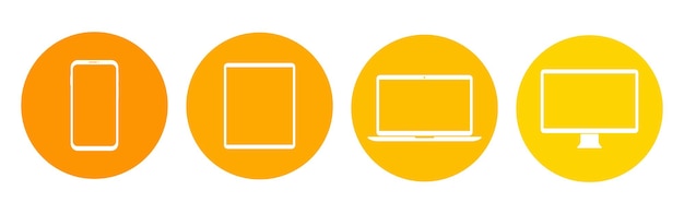 Icone piatte dei dispositivi Dispositivi elettronici Monitor del computer tablet e smartphone per laptop