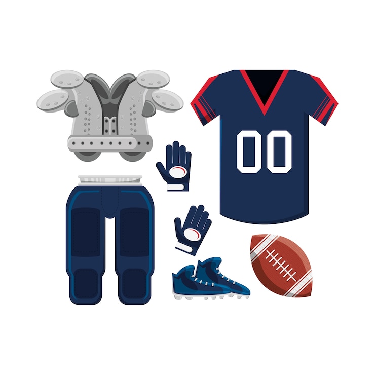 Vettore icone relative al football americano